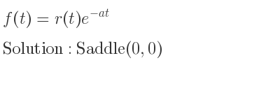 The f(t)=r(t)e^{-at} is Saddle(0,0)